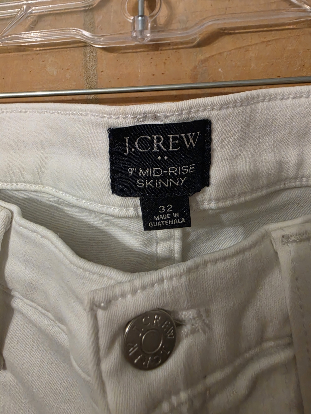 J. Crew 9" Mid-Rise White Women's Skinny Jeans (32) - Picture 3 of 4